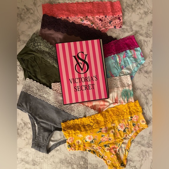 New Victoria's Secret Hiphugger Hipster All Over Lace Panty Box Lot Of 7 - Picture 2 of 16